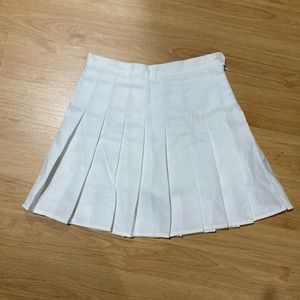 White pleated tennis skirt